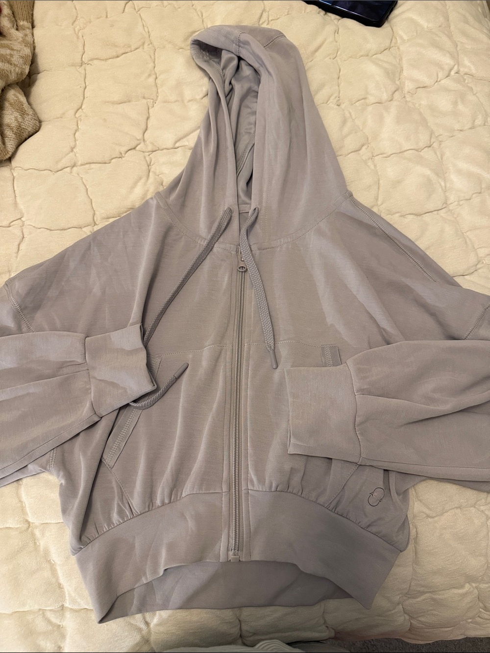 Light Gray Women's Zip Hoodie Jacket